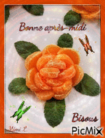Bonne après-midi fleurs avec des oranges - Бесплатни анимирани ГИФ