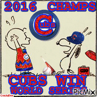 2016 Cubs Champs Baseball - Безплатен анимиран GIF