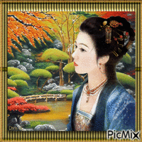 portrait of a Japanese Lady - GIF animé gratuit
