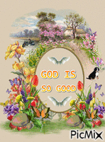 SOME OF GOD'S CREATIONS, ANGEL WINGS, AND THE WORDS GOD IS SO GOOD. - Gratis animerad GIF