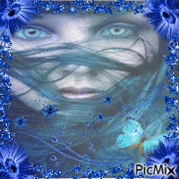femme bleu Animated GIF