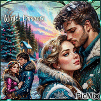winter romance animowany gif