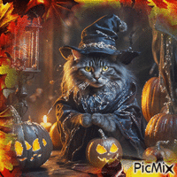 Halloween-kostümierte Katze - Gratis animeret GIF