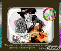 Peace & love - Jimi Hendrix quote - Бесплатни анимирани ГИФ