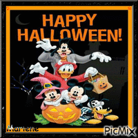 Minnie Mickey Disney deco happy Halloween - GIF animado grátis