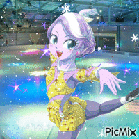 Diamond Tiara Ice Skating アニメーションGIF