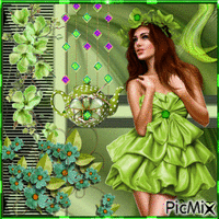 mujer green GIF animasi