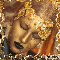 Visage de Femme doré - GIF animado grátis