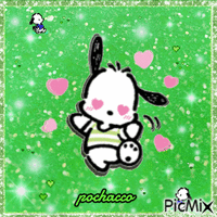 Green Pochacco - GIF animé gratuit