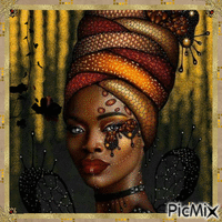 Beautiful African woman... GIF animé
