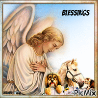 Blessings -angels-animals animovaný GIF