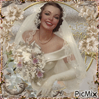 Retrato de una novia en tonos beige - GIF animé gratuit
