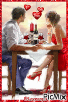 Romantic dinner COUPLE animovaný GIF