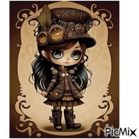 PETITE FILLE STEAMPUNK - 無料png