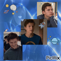 Peter Parker Tom Holland Light Blue Space Animated GIF
