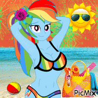 Rainbow Dash Summer анимиран GIF
