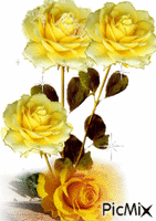 Beautiful Yellow Rose - GIF animé gratuit