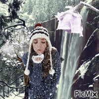 La fille de l hiver - GIF animé gratuit