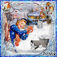 portrait d hiver - Free animated GIF