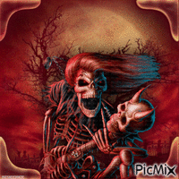 Gotisches Skelett - Ilmainen animoitu GIF