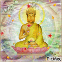 Bouddha énergie... art fantasy geanimeerde GIF