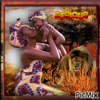 Mère et enfant en Afrique GIF animé