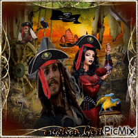 Couple pirate GIF animé