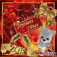 Meilleurs Voeux pour une Bonne Année 2018 !!!  SANTE & AMOUR !!! PROSPÉRITÉ & BONHEUR en TOUTE OCCASION !!! - GIF animate gratis