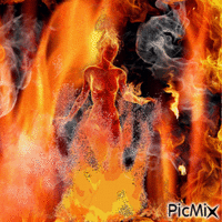 Femme au mileu du feu - Besplatni animirani GIF