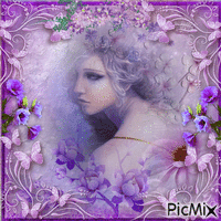 Fantasy woman in purple - GIF animé gratuit