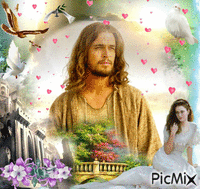 jesus  and girl 动画 GIF
