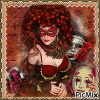 Frau mit Maske - 免费动画 GIF