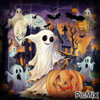 Fantasma de Halloween geanimeerde GIF