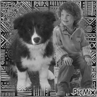 Le petit Ralph et son petit chien Fonzie