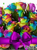 color rose boquet - Бесплатный анимированный гифка