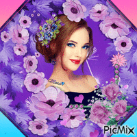 mujer violet GIF animasi