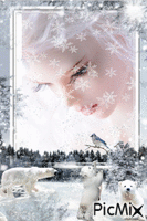 Lady In Snow - GIF animé gratuit