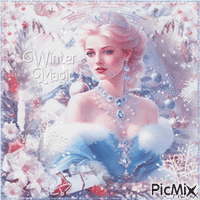 Winter pastel snow queen - GIF animado grátis