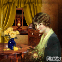 Vintage mit Rosen - Darmowy animowany GIF