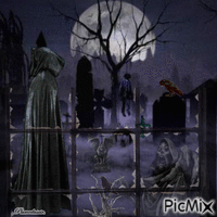 Spooky Graveyard. - Безплатен анимиран GIF