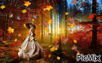 autumn lady - Free animated GIF