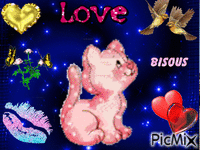 Amour de chat - Bezmaksas animēts GIF