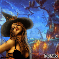 Halloween-bats-woman-female Animated GIF