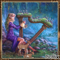 PLAYING THE HARP Animiertes GIF