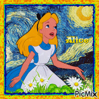 Alice mit Van Goghs Sternenhimmel
