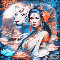Oriental woman fantasy - Free animated GIF