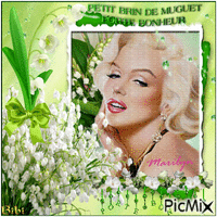 Happy 1th MAY. Marilyn. Animated GIF