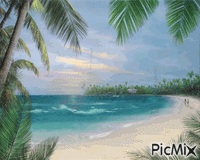blue beach - GIF animé gratuit