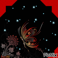 Stars and butterfly GIF animata