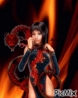 femme dragon - Free animated GIF